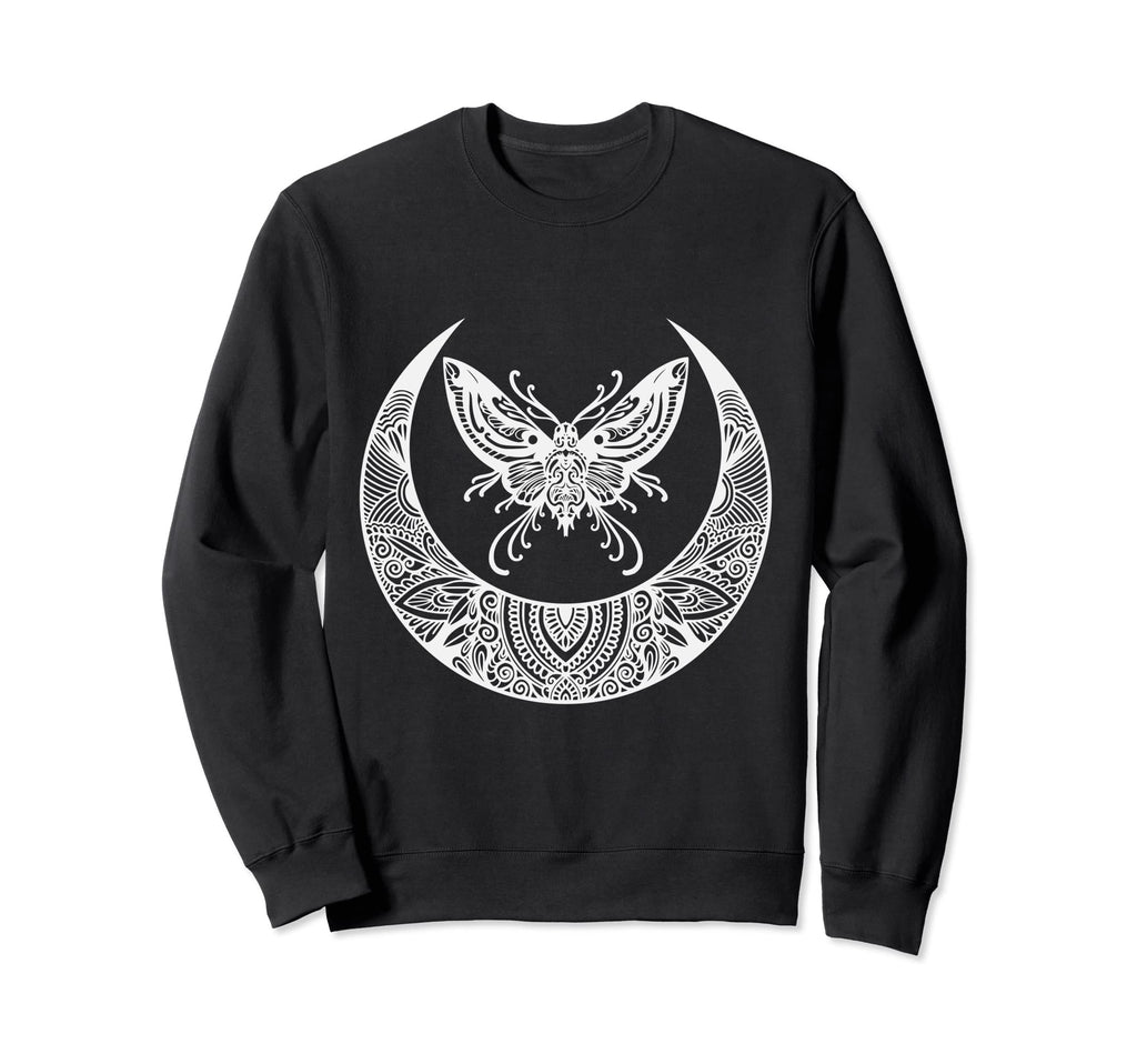 Crescent Moon Moth Goth Horror Sweatshirt - Custom Art Print Unisex - T-Shirt, Sweatshirt, Hoodie