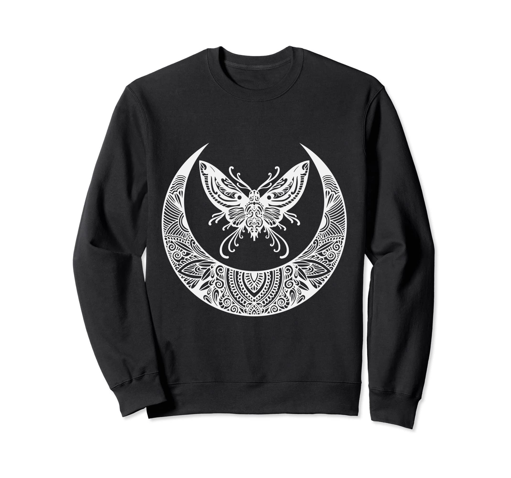 Crescent Moon Moth Goth Horror Sweatshirt - Custom Art Print Unisex - T-Shirt, Sweatshirt, Hoodie