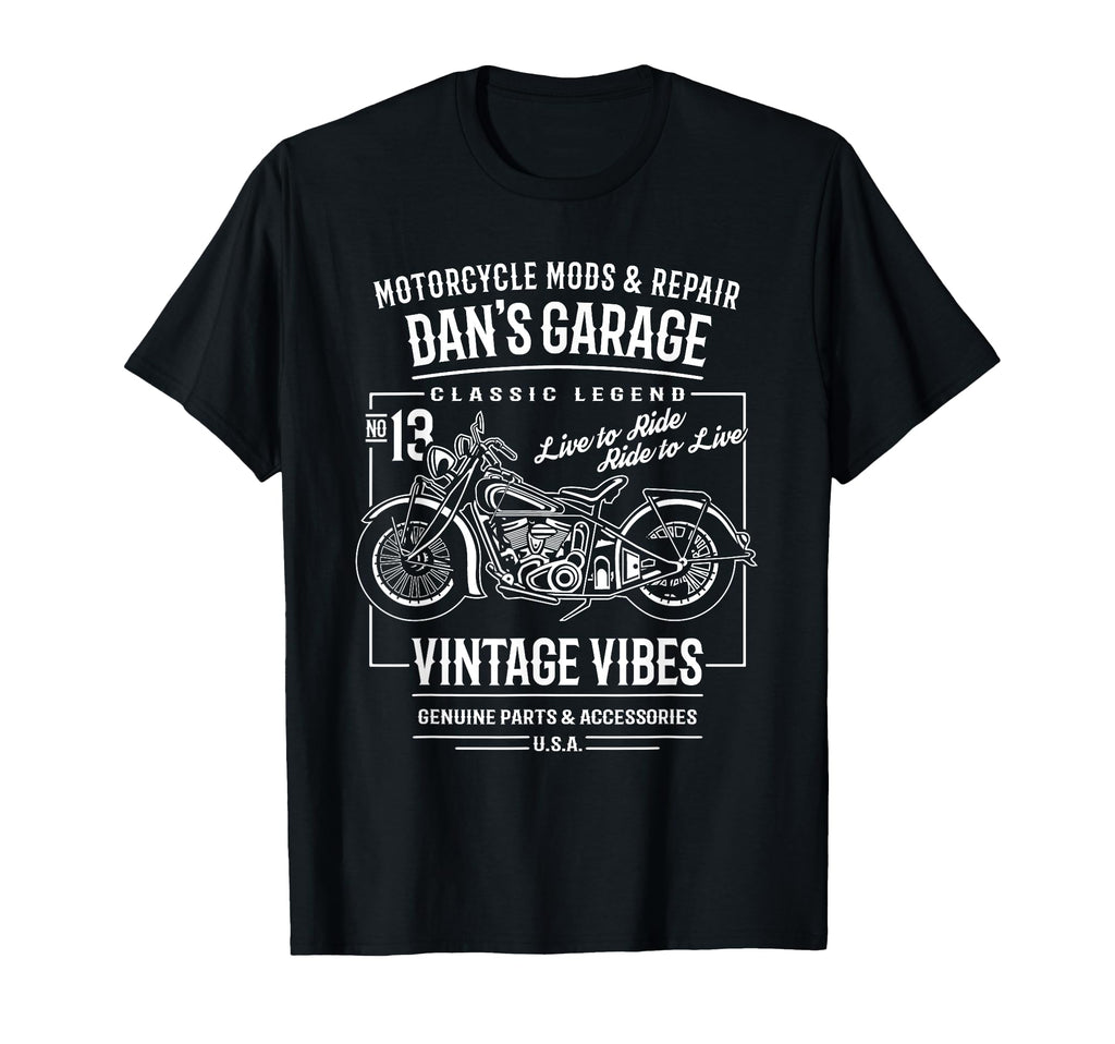 Dans Garage Motorcycle Name Dan T-Shirt - Novelty Apparel Men Women - T-Shirt, Sweatshirt, Hoodie