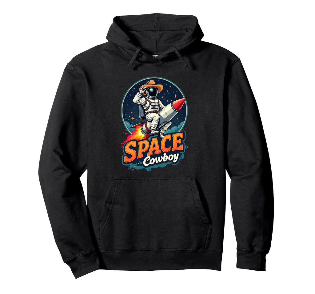 Space Cowboy Exploring Spaceship Hoodie - Casual Everyday Wear Unisex - T-Shirt, Sweatshirt, Hoodie