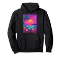 Salty Living Vaporwave Beach Sunset Hoodie - Novelty Apparel for Adults - T-Shirt, Sweatshirt, Hoodie
