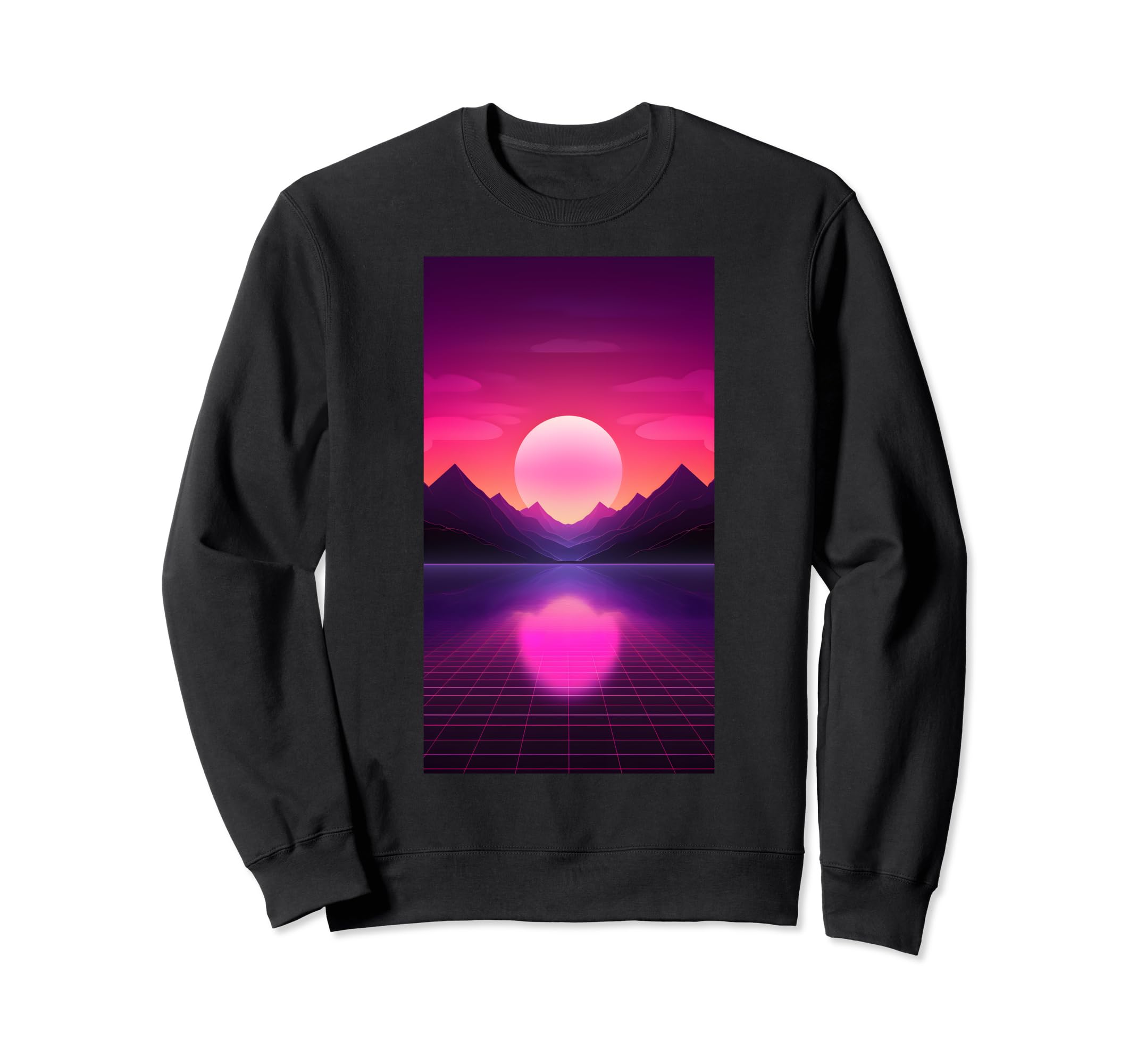 Retrowave 80S Vaporwave Sunset Sweatshirt - Custom Art Print Men Women - T-Shirt, Sweatshirt, Hoodie