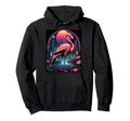 Vaporwave Flamingo 80S Synthwave Hoodie - Graphic Print for Adults - T-Shirt, Sweatshirt, Hoodie