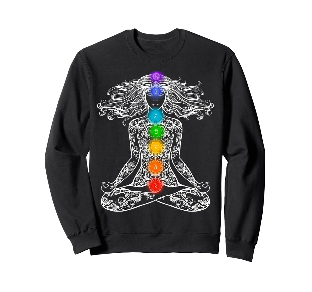 Yoga Lotus Pose Chakras Mandala Sweatshirt - Novelty Apparel Unisex - T-Shirt, Sweatshirt, Hoodie
