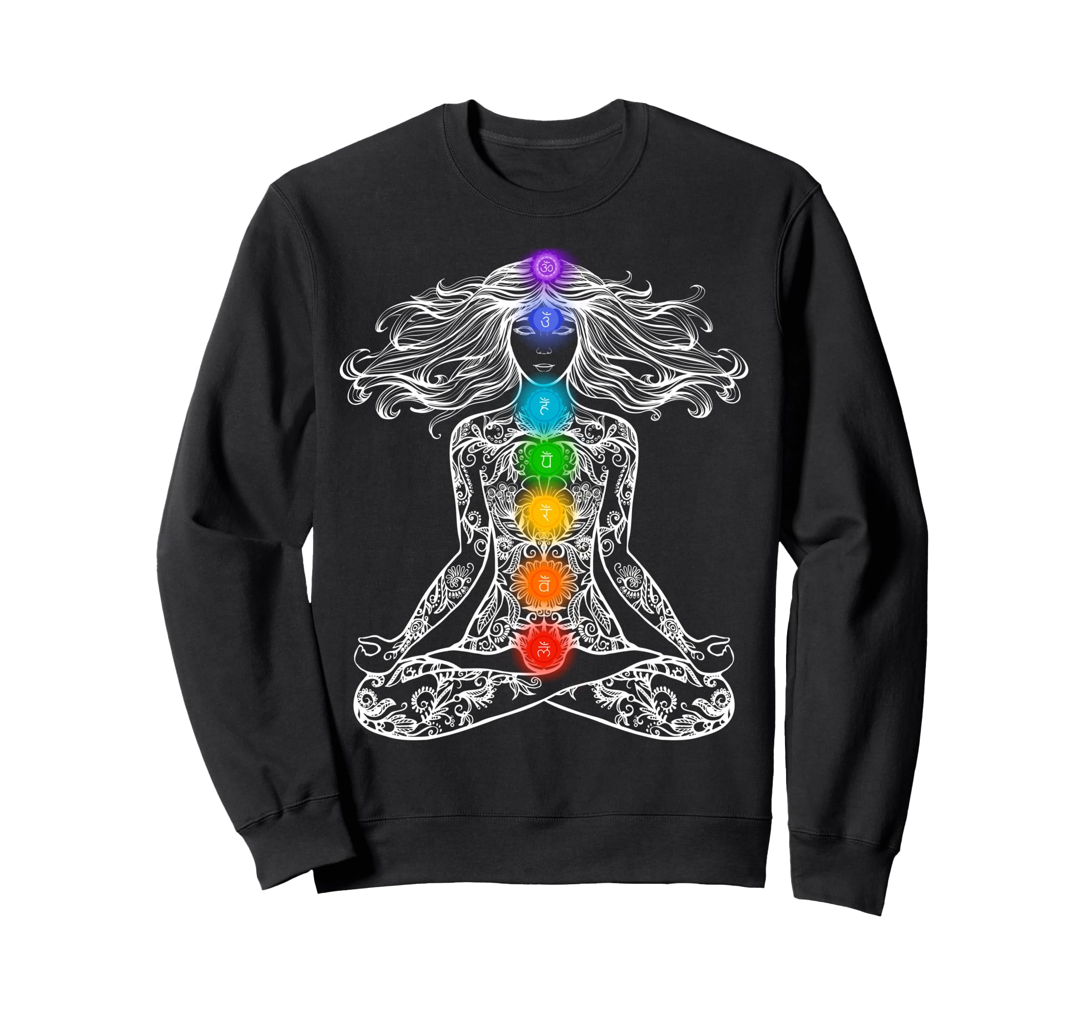Yoga Lotus Pose Chakras Mandala Sweatshirt - Novelty Apparel Unisex - T-Shirt, Sweatshirt, Hoodie