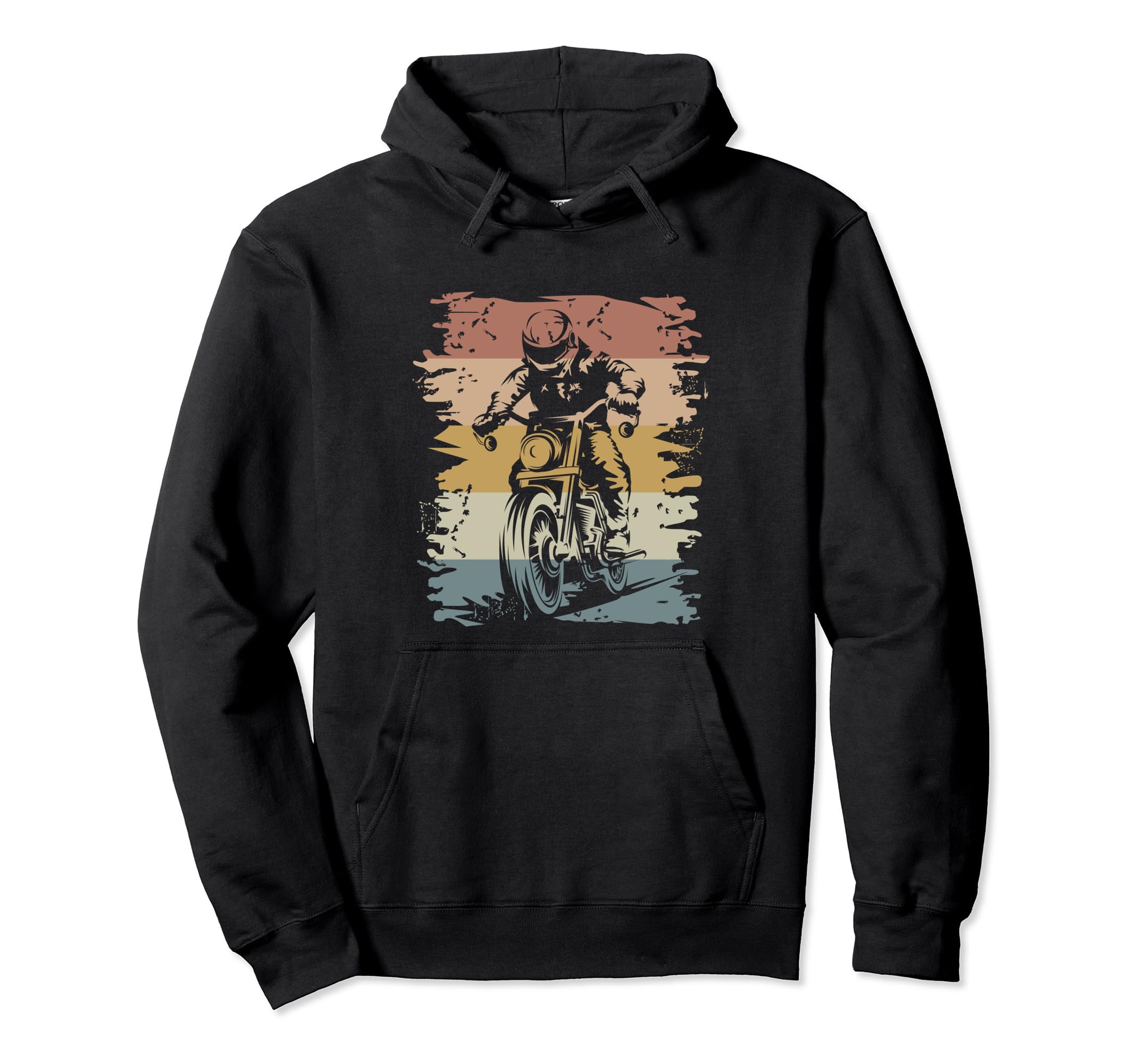 Motorcycle Biker Illustration Logo Hoodie - Minimalist Print Unisex - T-Shirt, Sweatshirt, Hoodie
