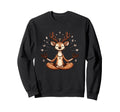 Meditation Deer Yoga Pose Relaxing Sweatshirt - Minimalist Print Men Women - T-Shirt, Sweatshirt, Hoodie