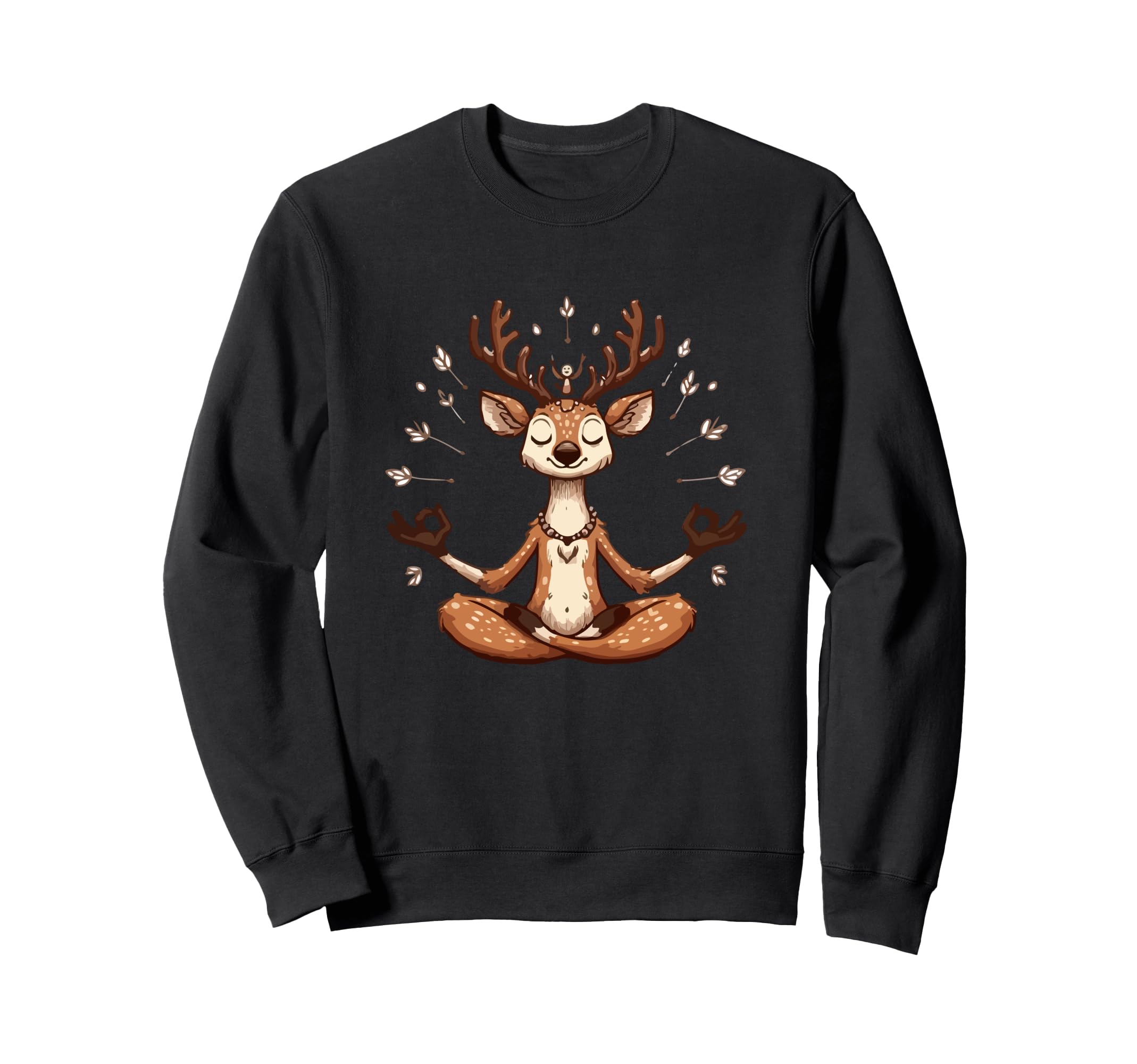 Meditation Deer Yoga Pose Relaxing Sweatshirt - Minimalist Print Men Women - T-Shirt, Sweatshirt, Hoodie