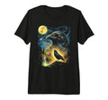 Raven Howling To Moon Meme Funny 90S T-Shirt - Minimalist Print Men Women - T-Shirt, Sweatshirt, Hoodie