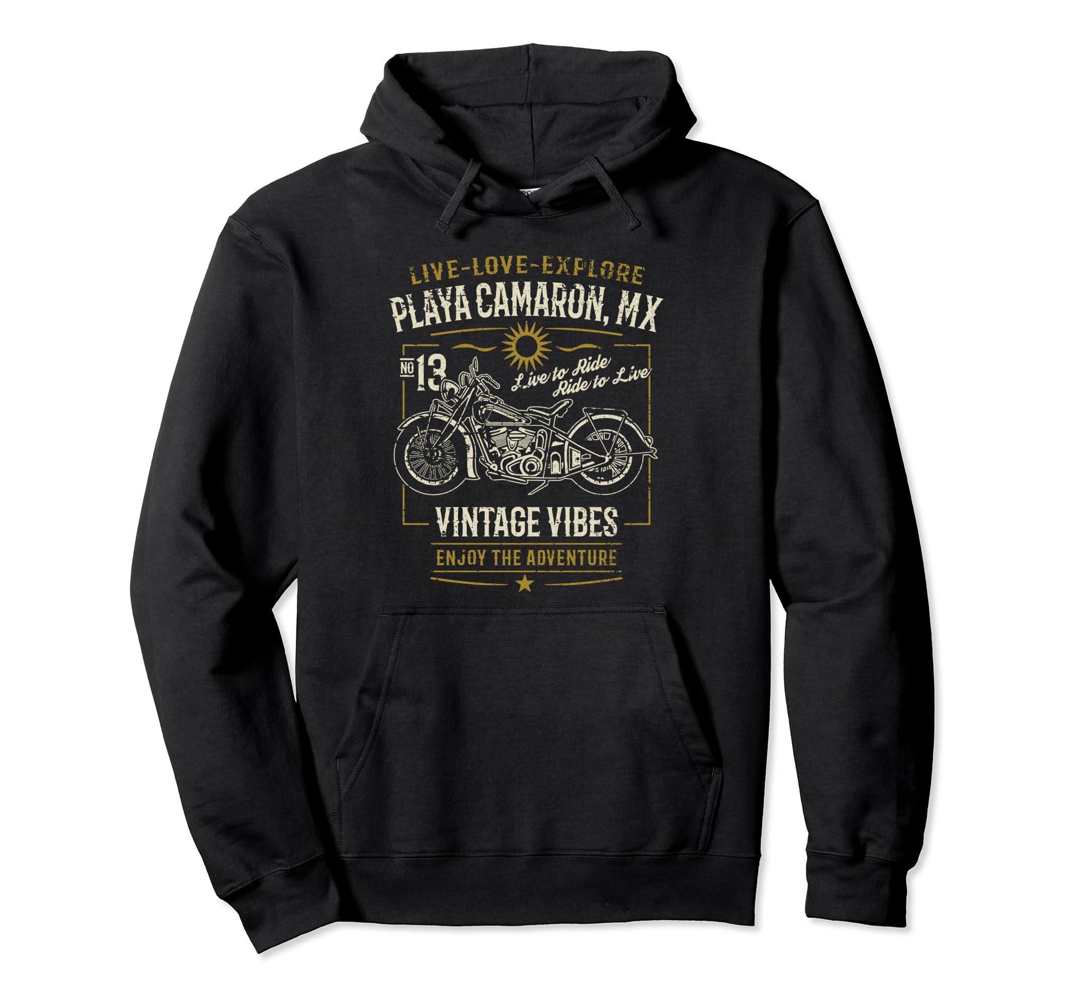Playa Camaron Mx Mexico Distressed Hoodie - Unique Graphic Unisex - T-Shirt, Sweatshirt, Hoodie