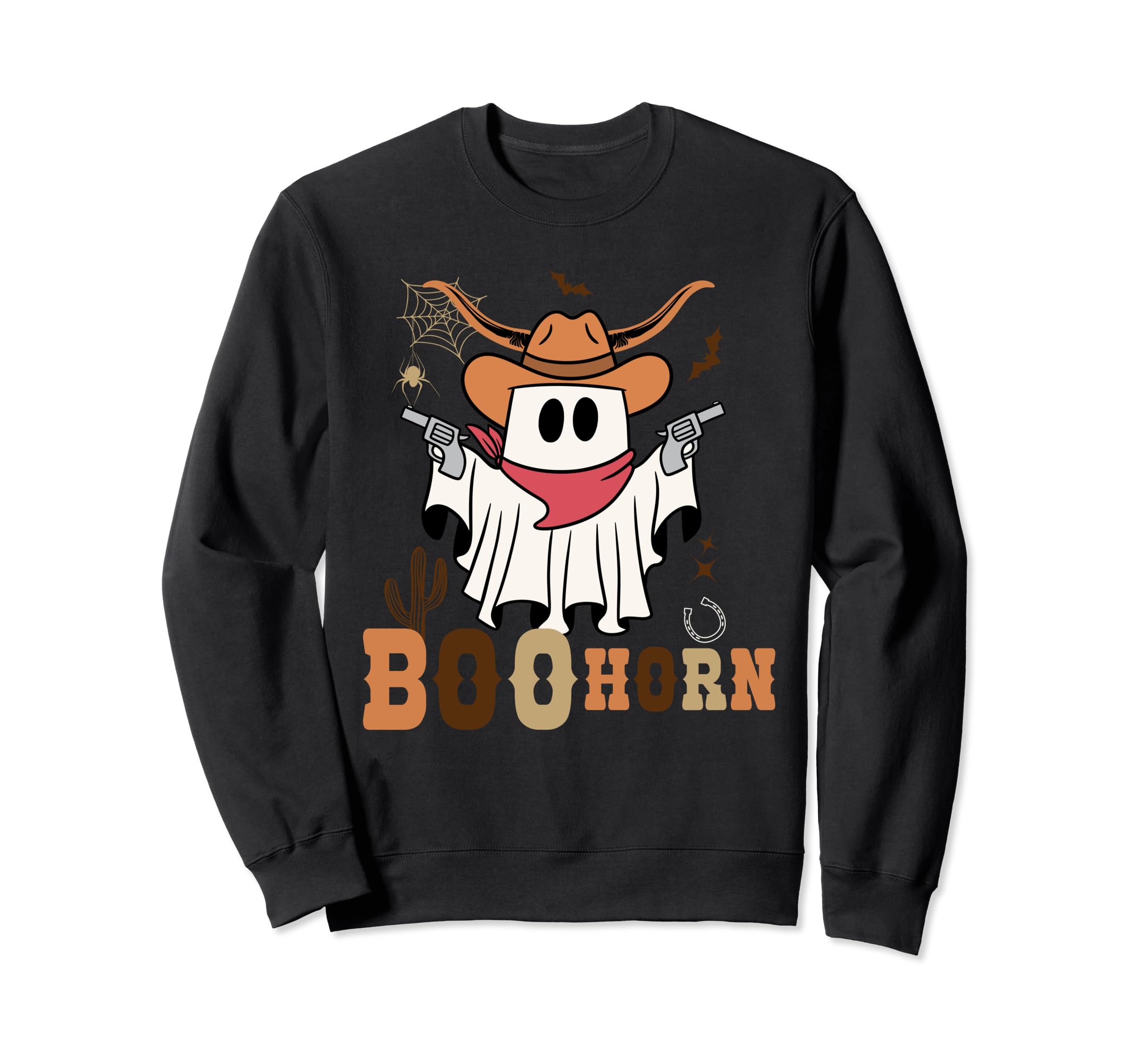 Halloween Western Cowboy Boo Ghost Sweatshirt - Streetwear Style for Adults - T-Shirt, Sweatshirt, Hoodie