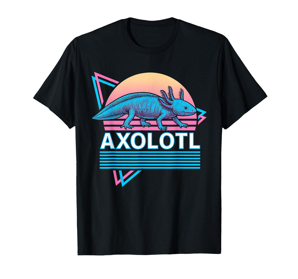 Axolotl Synthwave Aesthetic Animal Lover T-Shirt - Aesthetic Graphic Unisex - T-Shirt, Sweatshirt, Hoodie