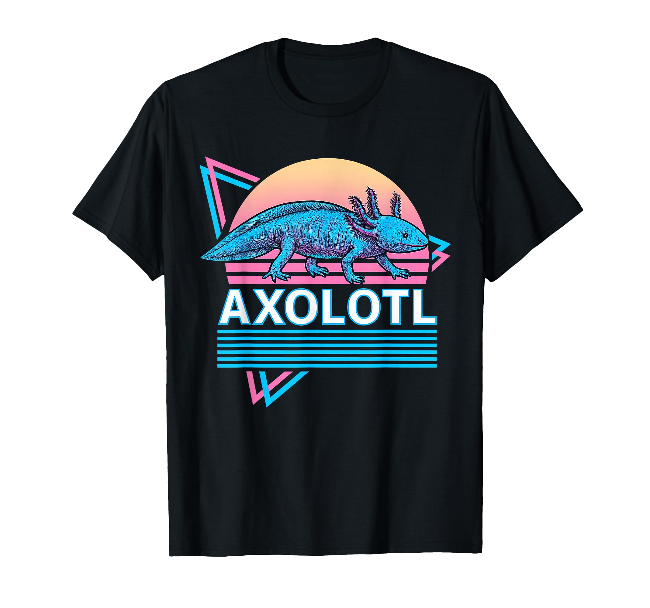 Axolotl Synthwave Aesthetic Animal Lover T-Shirt - Aesthetic Graphic Unisex - T-Shirt, Sweatshirt, Hoodie