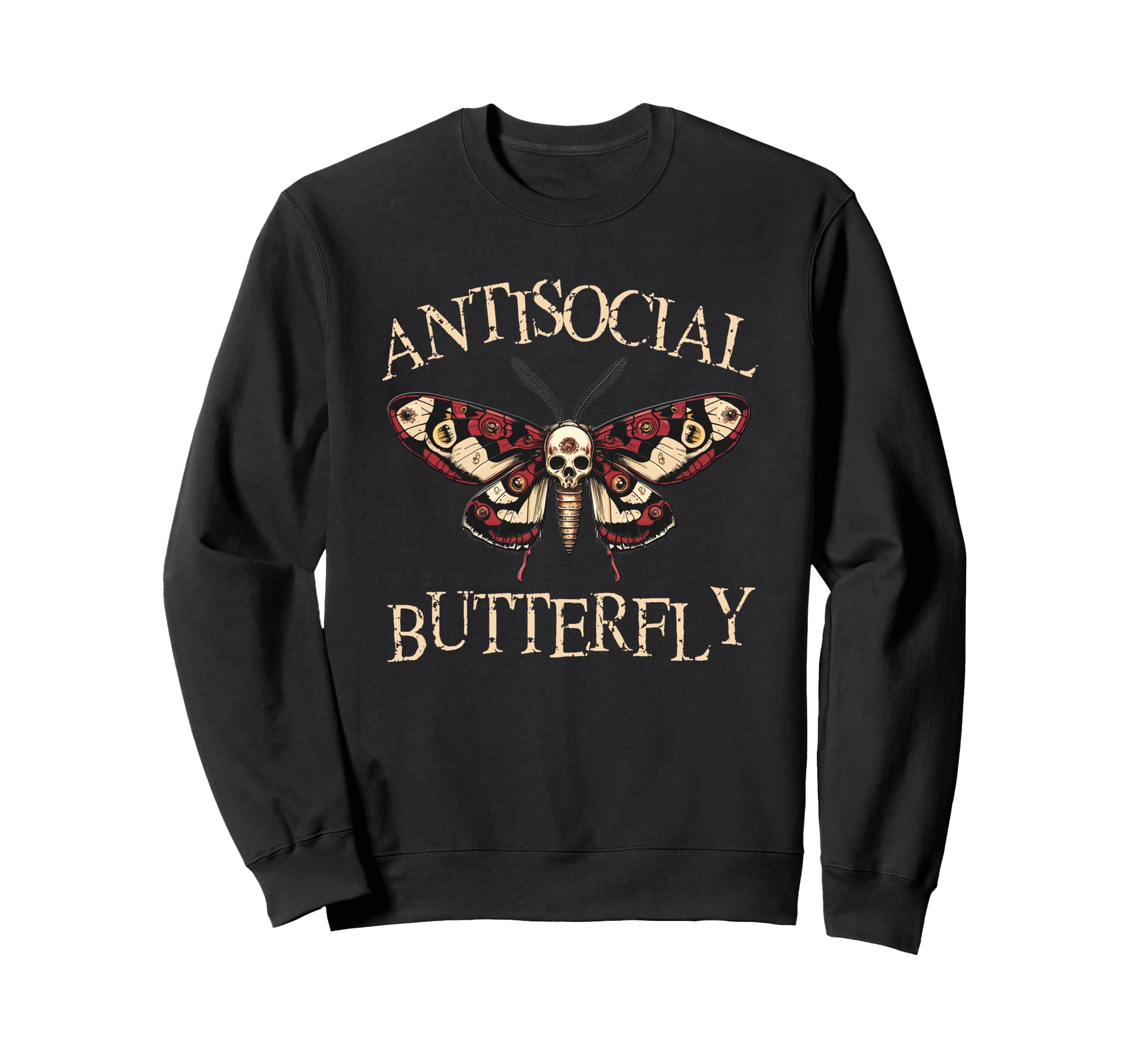 Antisocial Butterfly Gift Sweatshirt - Casual Everyday Wear Men Women - T-Shirt, Sweatshirt, Hoodie