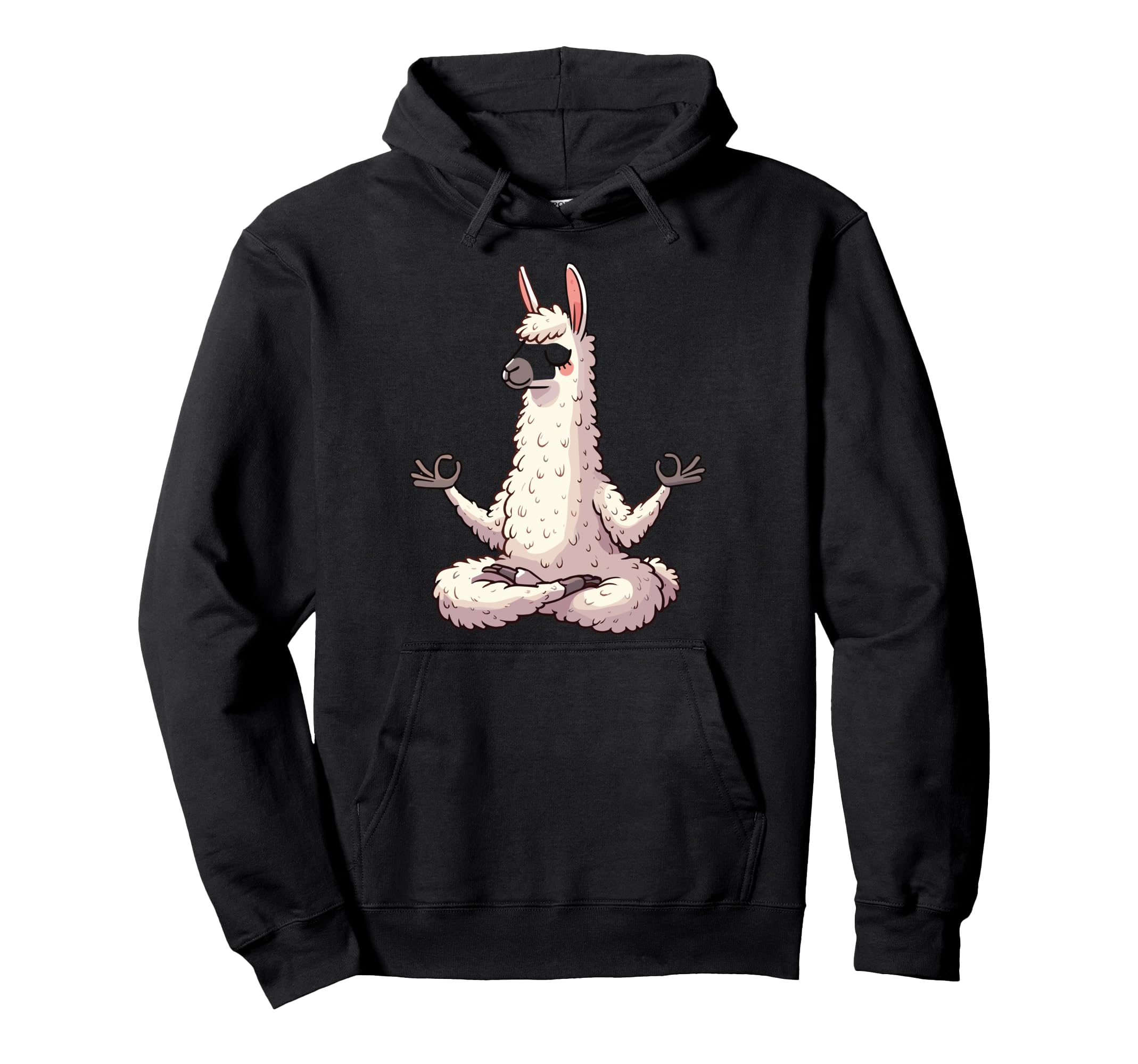 Meditation Llama Yoga Pose Hoodie - Casual Everyday Wear Men Women - T-Shirt, Sweatshirt, Hoodie