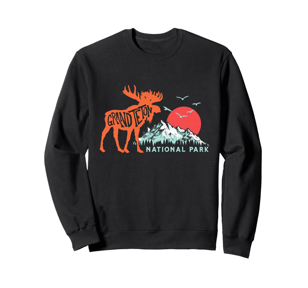 Grand Teton National Park Moose Sweatshirt - Custom Art Print for Adults - T-Shirt, Sweatshirt, Hoodie