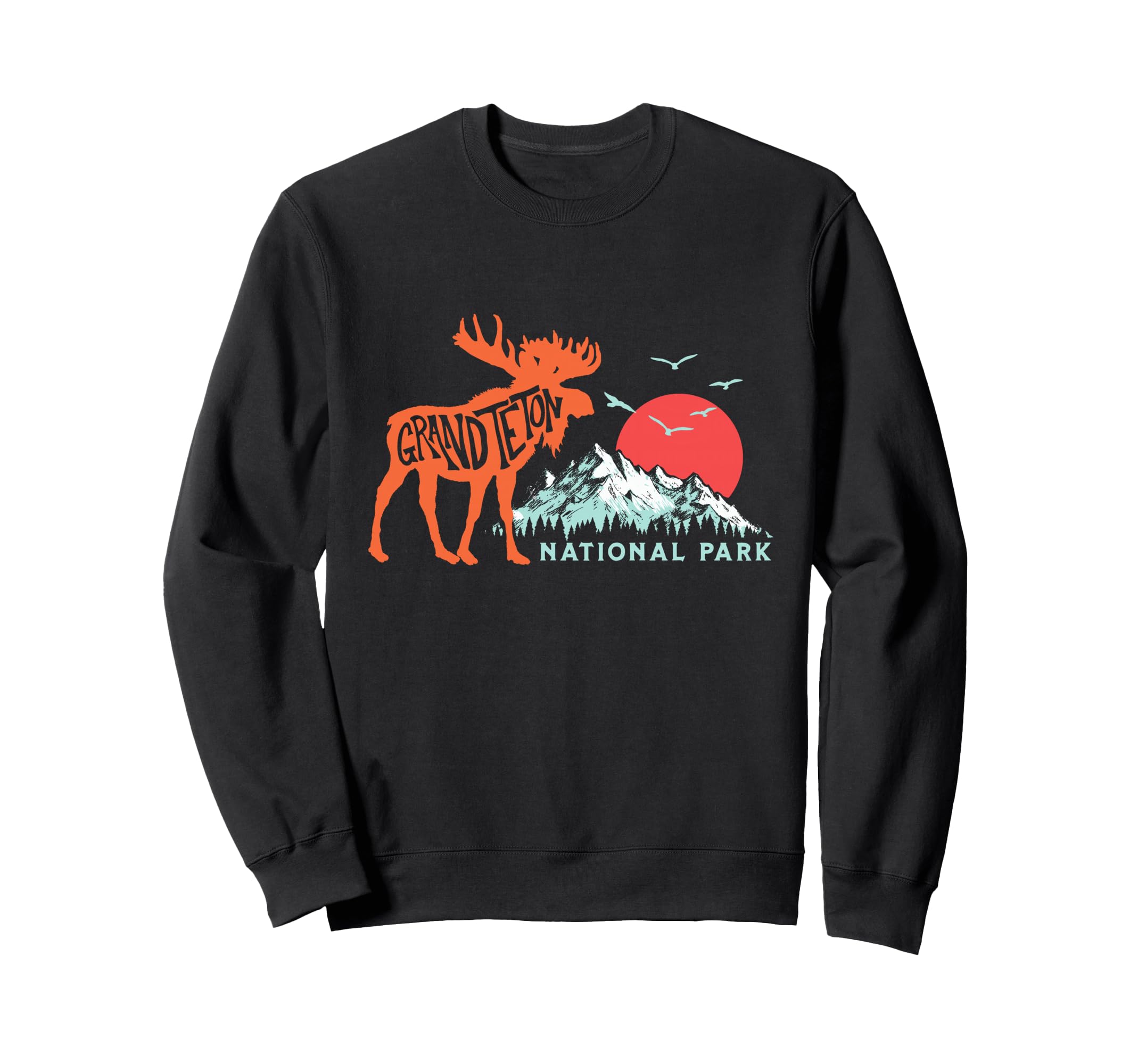Grand Teton National Park Moose Sweatshirt - Custom Art Print for Adults - T-Shirt, Sweatshirt, Hoodie
