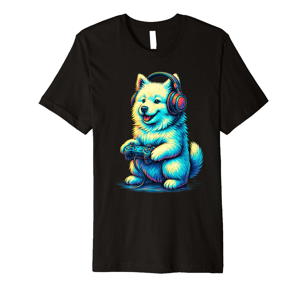 Samoyed Gamer Gaming Dog Lover T-Shirt - Novelty Apparel Unisex - T-Shirt, Sweatshirt, Hoodie