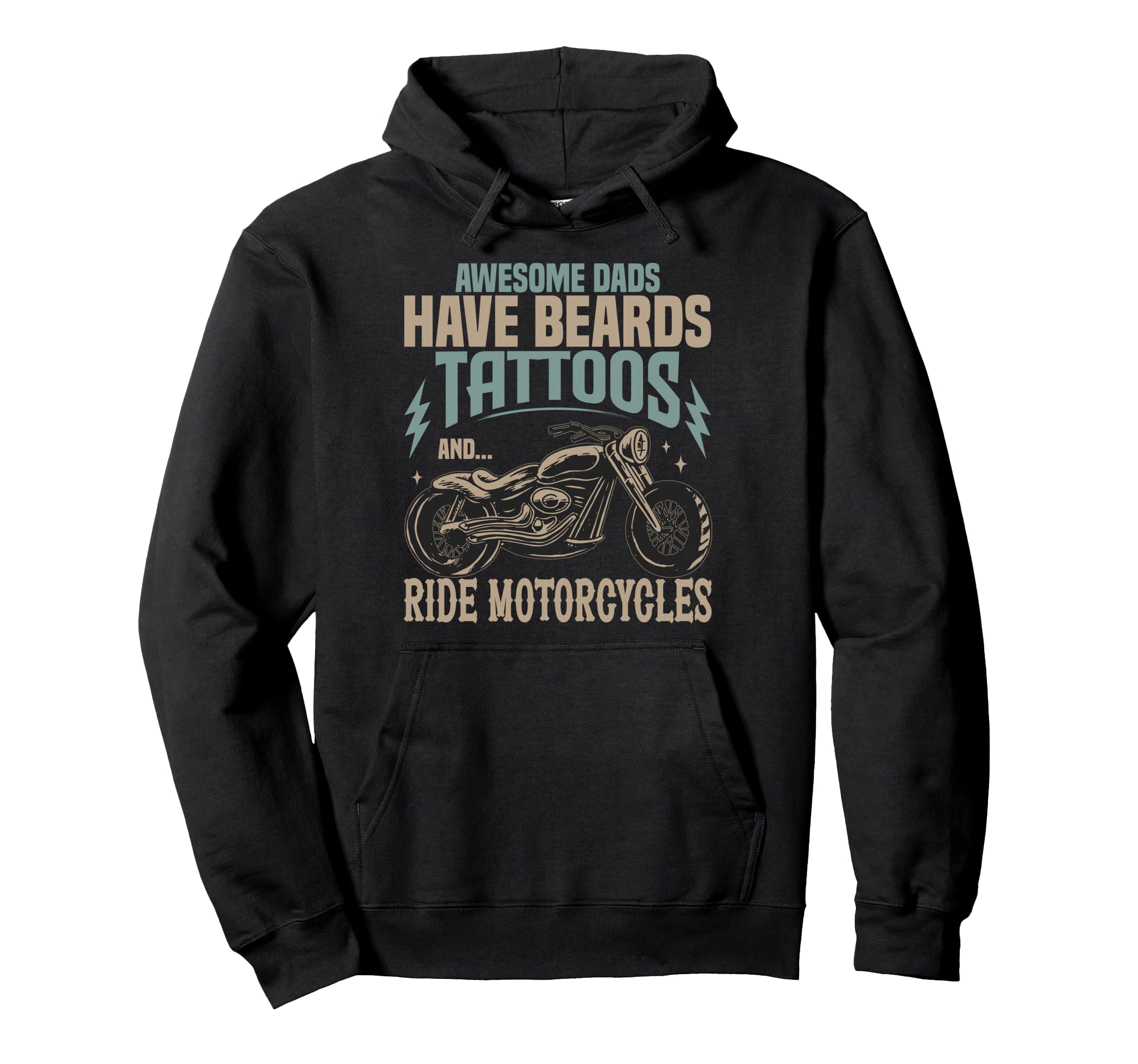Awesome Biker Dad Tattoos Hoodie - Casual Everyday Wear Men Women - T-Shirt, Sweatshirt, Hoodie