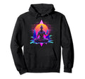 Synthwave Alien Buddha Cyberpunk 80S Hoodie - Custom Art Print for Adults - T-Shirt, Sweatshirt, Hoodie