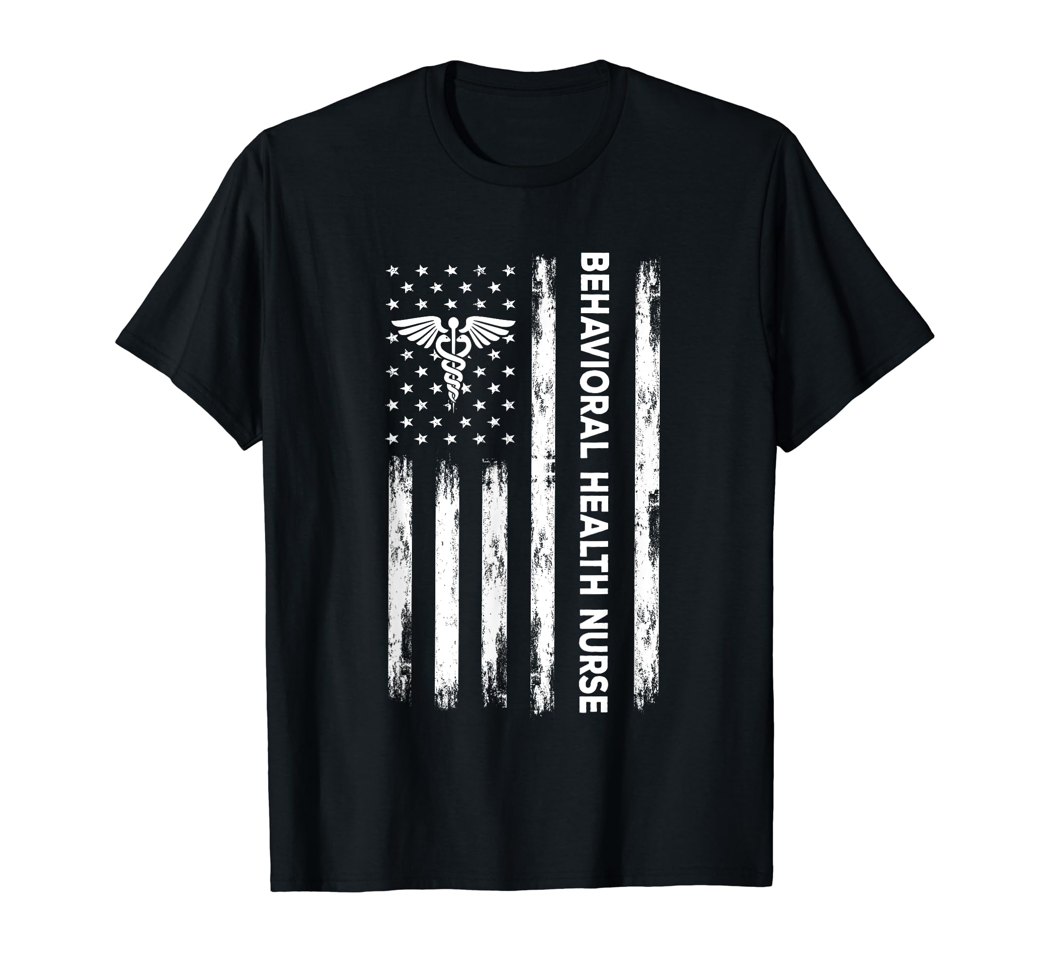 American Flag Behavioral Health Nurse T-Shirt - Novelty Apparel Unisex - T-Shirt, Sweatshirt, Hoodie
