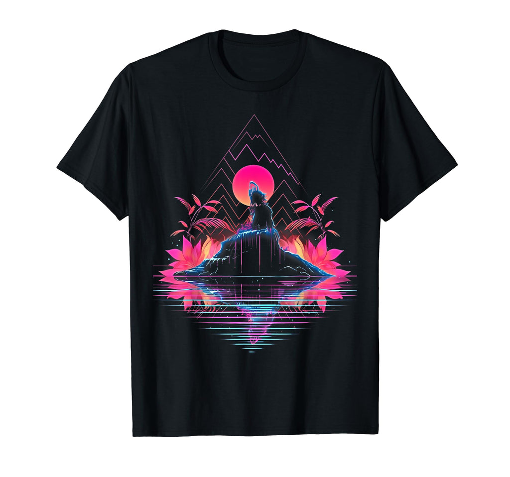 Synthwave Pyramid Cyberpunk 80S Sci Fi 45 T-Shirt - Trendy Graphic Unisex - T-Shirt, Sweatshirt, Hoodie