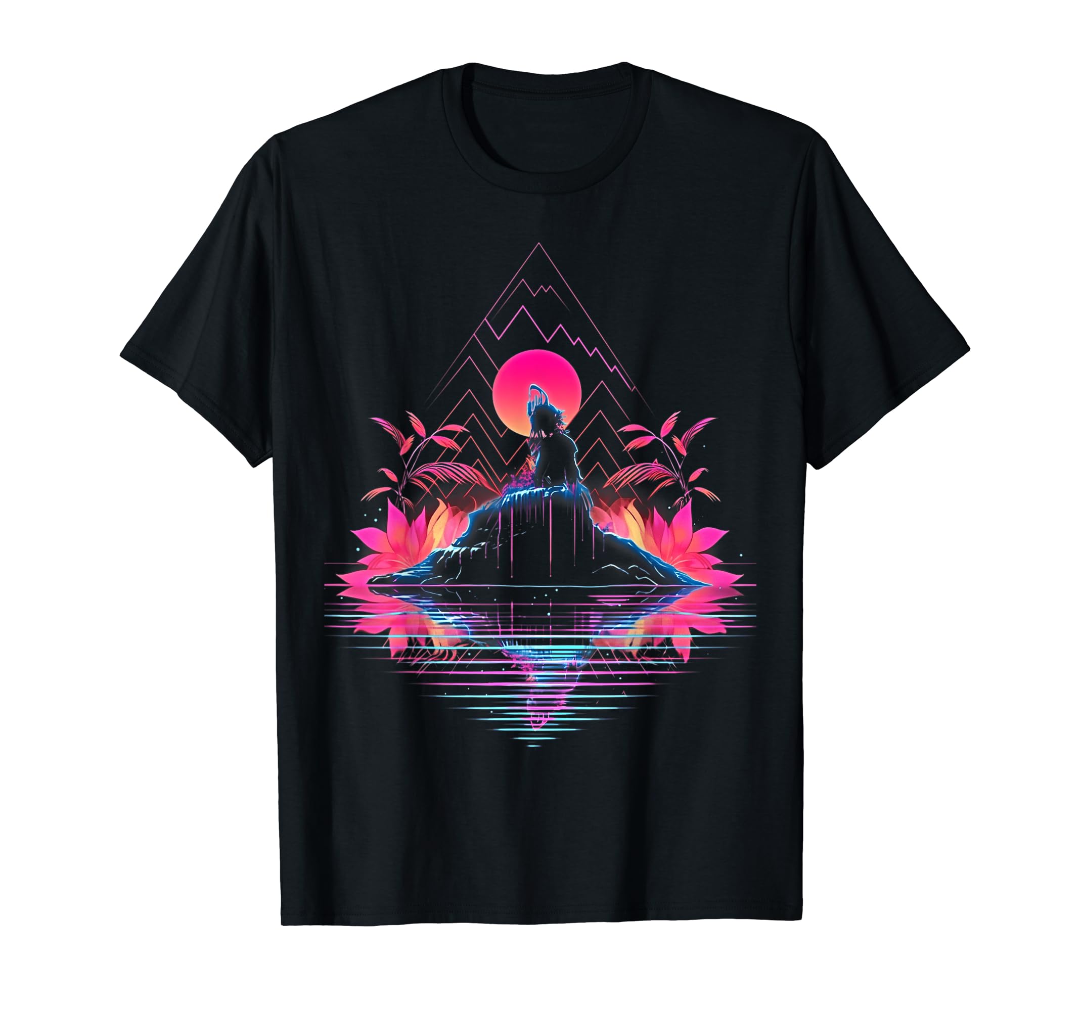 Synthwave Pyramid Cyberpunk 80S Sci Fi 45 T-Shirt - Trendy Graphic Unisex - T-Shirt, Sweatshirt, Hoodie