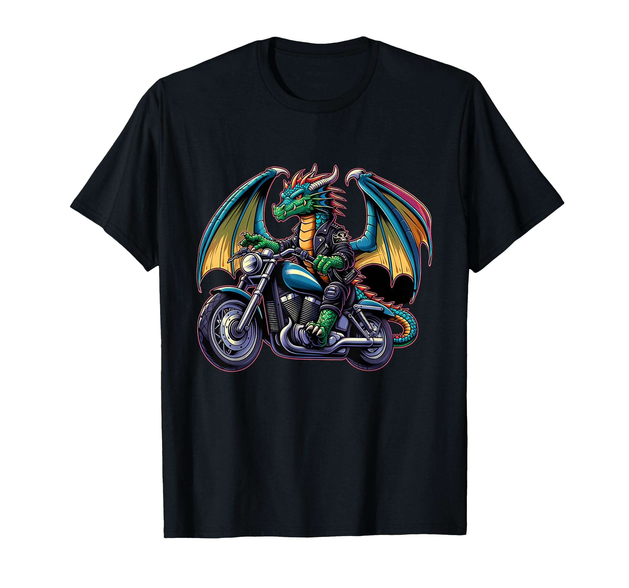 Biker Dragon Riding Motorbike T-Shirt - Streetwear Style Unisex - T-Shirt, Sweatshirt, Hoodie
