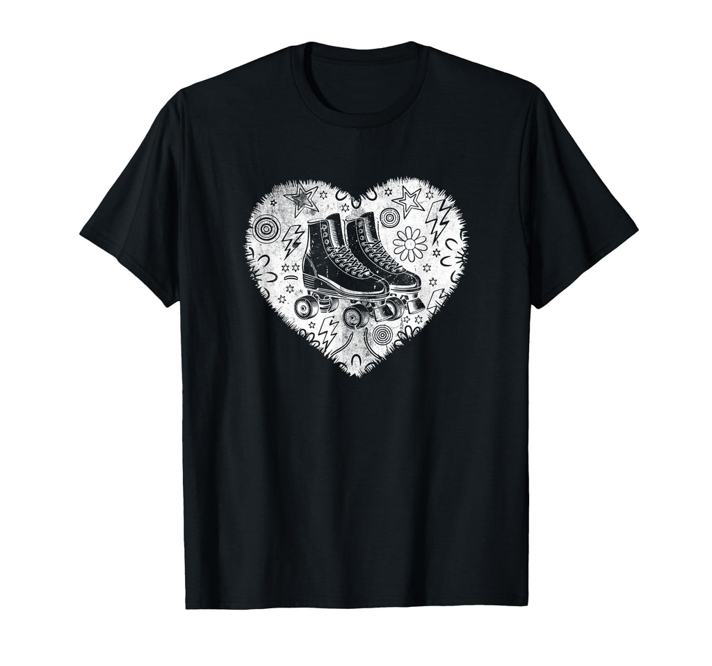 Roller Skating Heart Grunge Street Skating T-Shirt - Novelty Apparel Unisex - T-Shirt, Sweatshirt, Hoodie