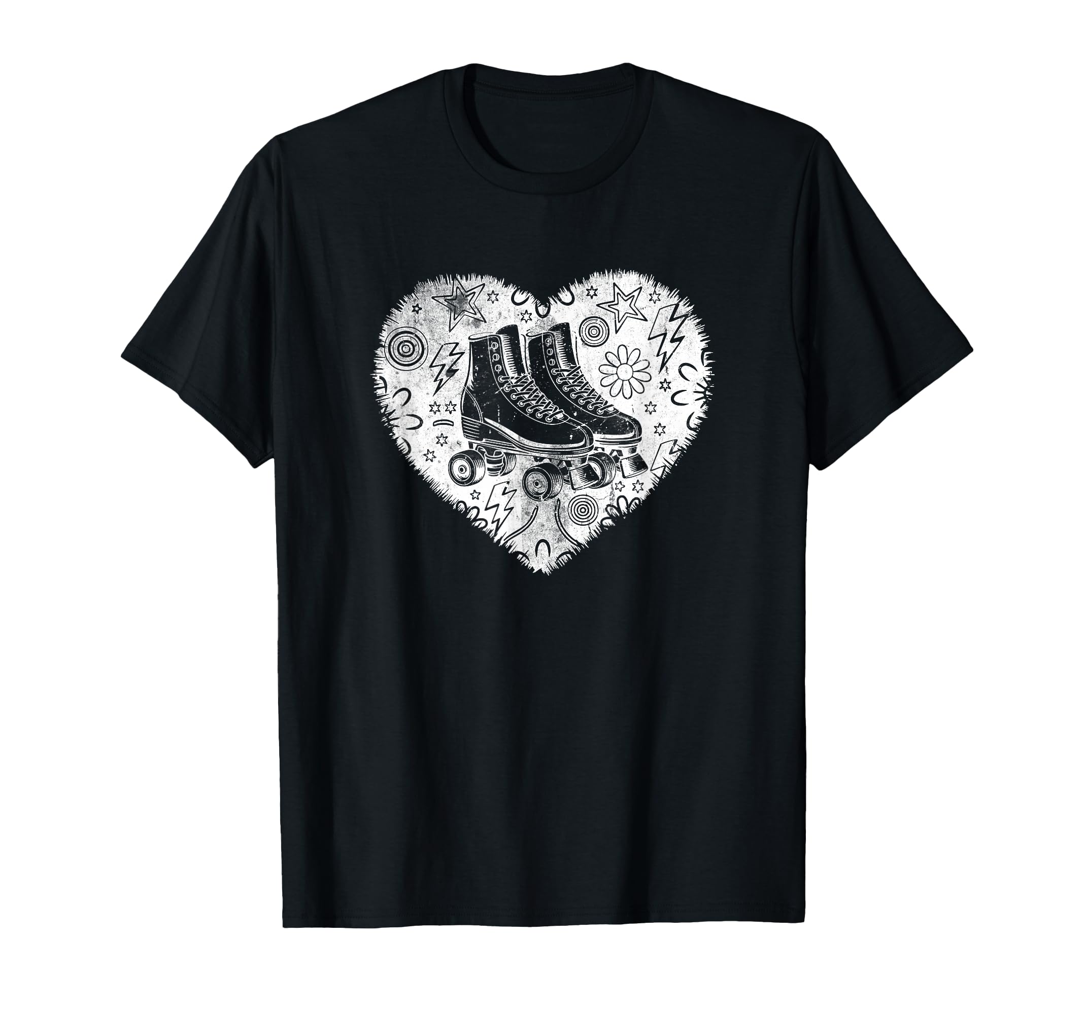 Roller Skating Heart Grunge Street T-Shirt - Fun Novelty Design Unisex - T-Shirt, Sweatshirt, Hoodie