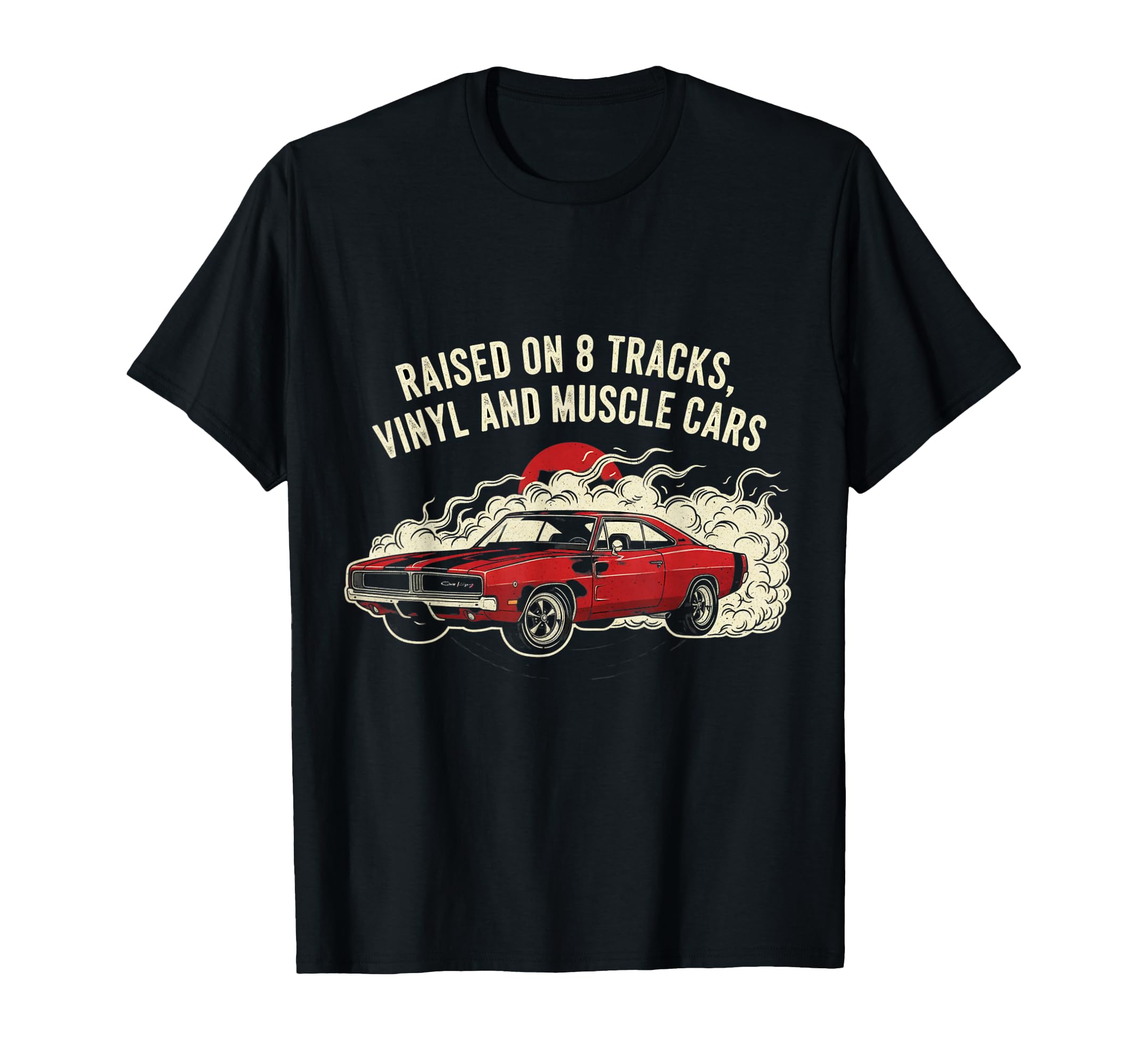 Raised Vinyl And V8S 70 Charger Lover T-Shirt - Trendy Graphic Unisex - T-Shirt, Sweatshirt, Hoodie