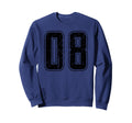 Number 08 Distressed Grunge Jersey Sweatshirt - Custom Art Print Unisex - T-Shirt, Sweatshirt, Hoodie