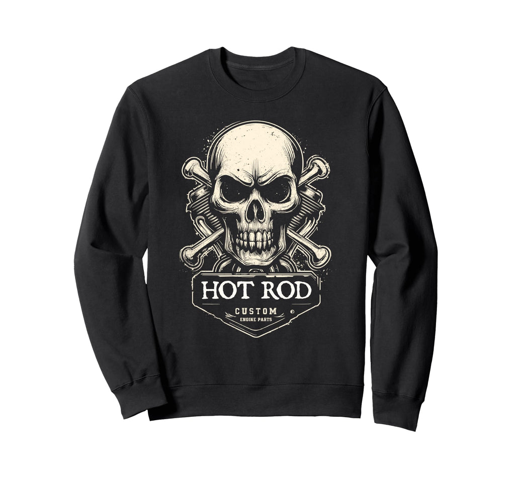Skull Biker Motorcycle Mechanical Sweatshirt - Novelty Apparel for Adults - T-Shirt, Sweatshirt, Hoodie