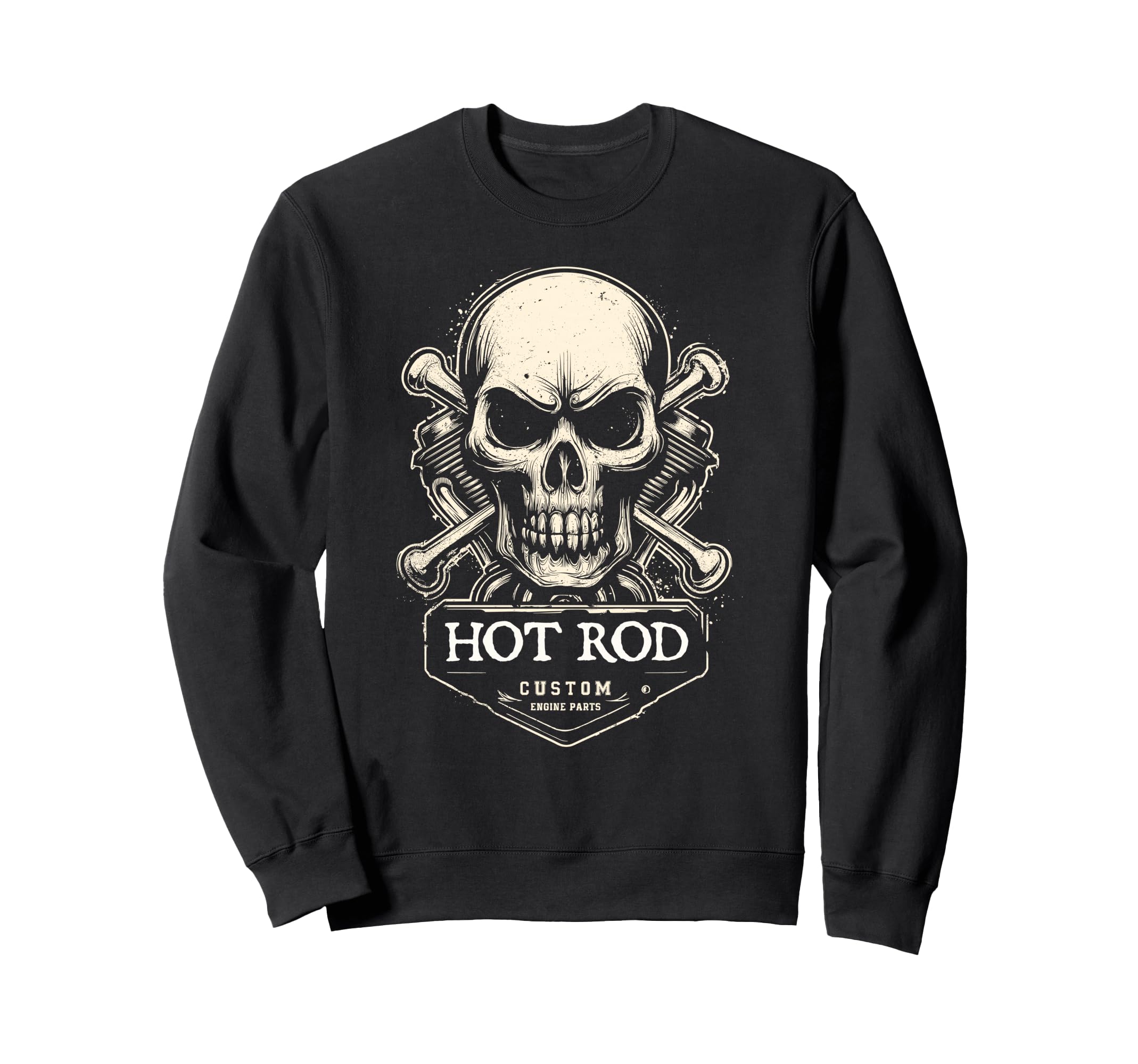 Skull Biker Motorcycle Mechanical Sweatshirt - Novelty Apparel for Adults - T-Shirt, Sweatshirt, Hoodie