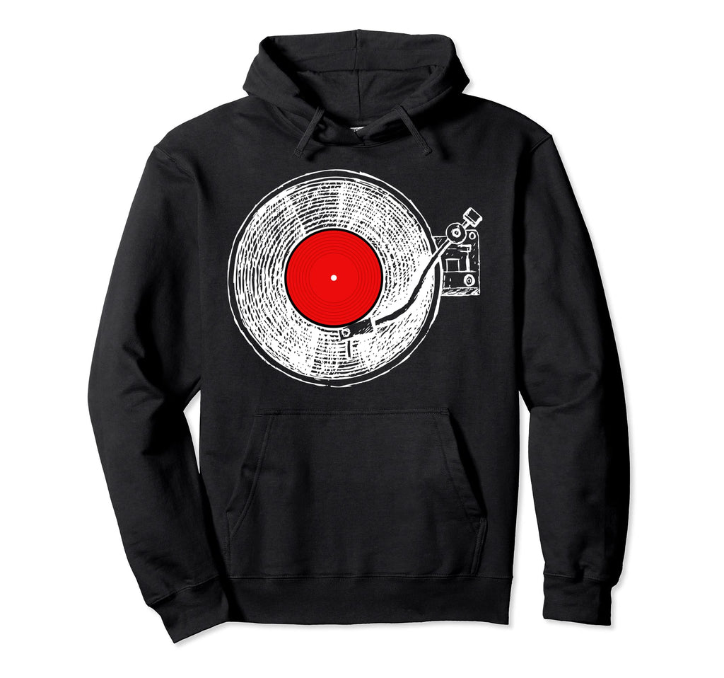 Vinyl Record Player Sketch Drawing Hoodie - Aesthetic Graphic for Adults - T-Shirt, Sweatshirt, Hoodie