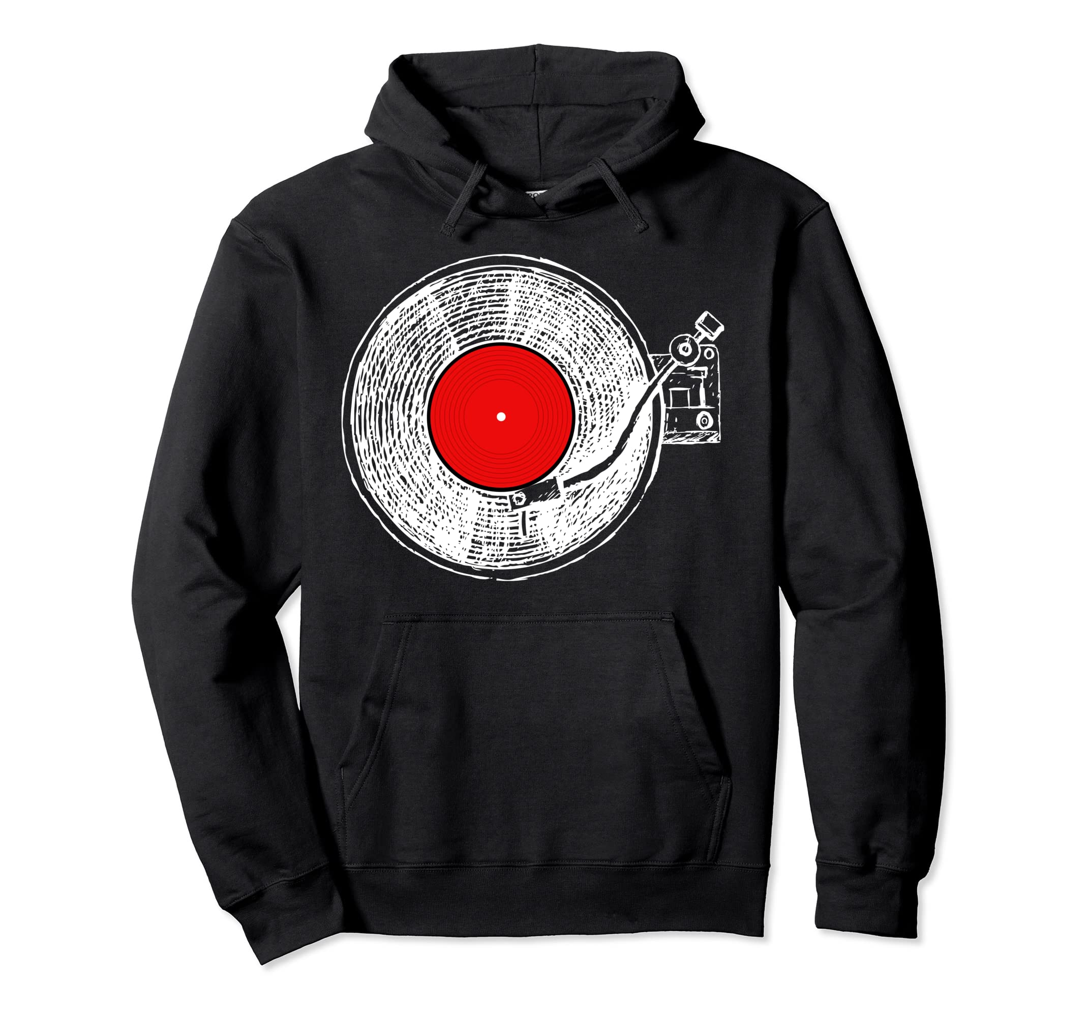 Vinyl Record Player Sketch Drawing Hoodie - Aesthetic Graphic Men Women - T-Shirt, Sweatshirt, Hoodie