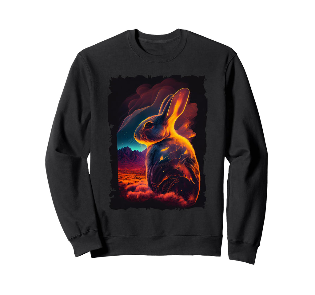 Rabbit Mountains Sunset Easter Sweatshirt - Casual Everyday Wear Men Women - T-Shirt, Sweatshirt, Hoodie