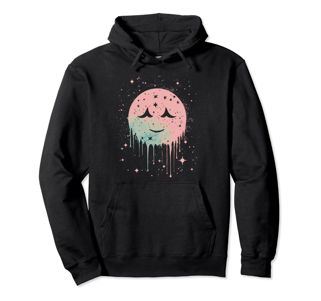 Kawaii Moon Distressed Hippie Vibes 17 Hoodie - Unique Graphic for Adults - T-Shirt, Sweatshirt, Hoodie