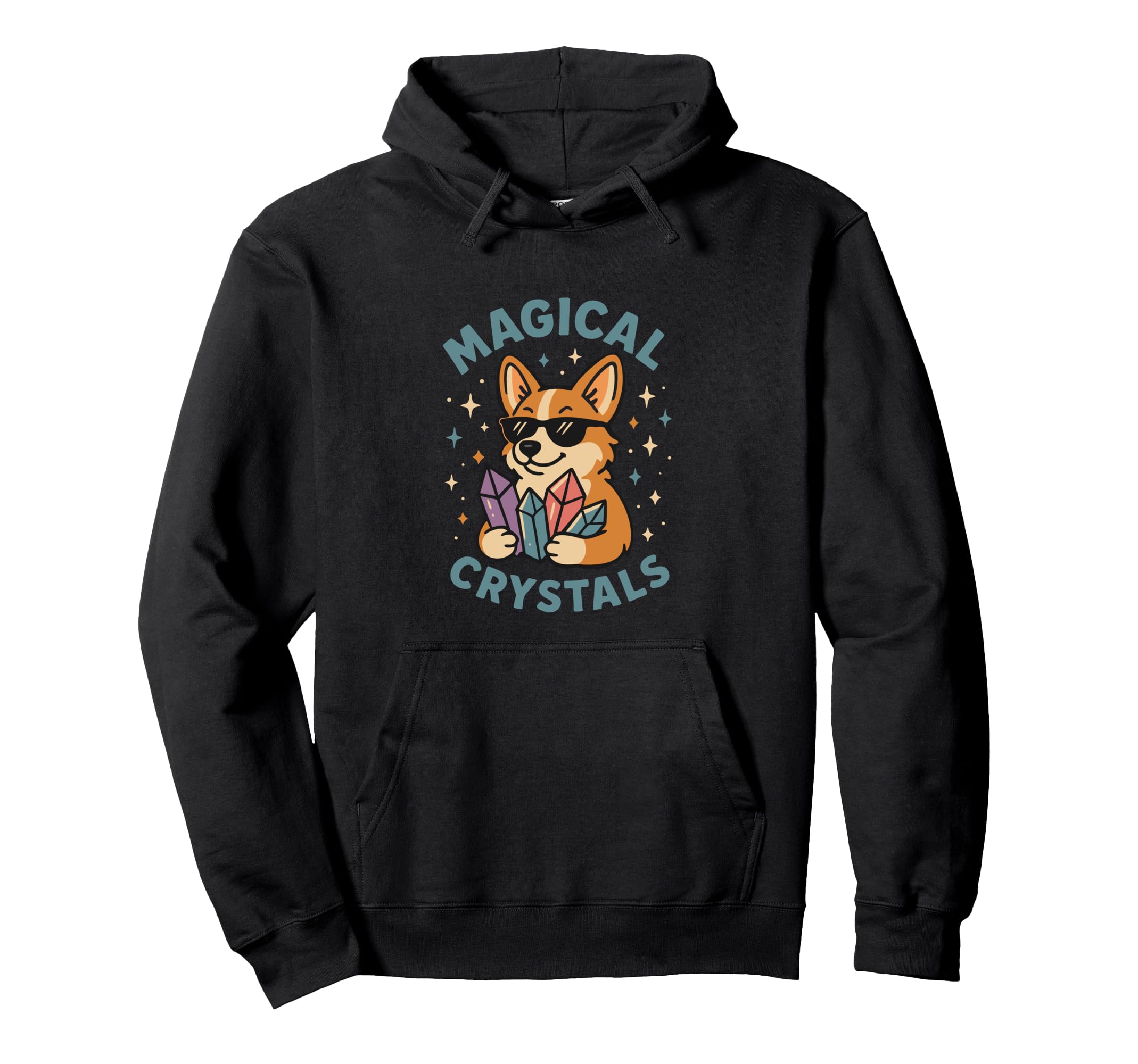 Corgi Magical Crystals Energy Healing Hoodie - Streetwear Style for Adults - T-Shirt, Sweatshirt, Hoodie