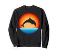 Dolphin 60S 70S Sunset Sea Animal Sweatshirt - Trendy Graphic for Adults - T-Shirt, Sweatshirt, Hoodie