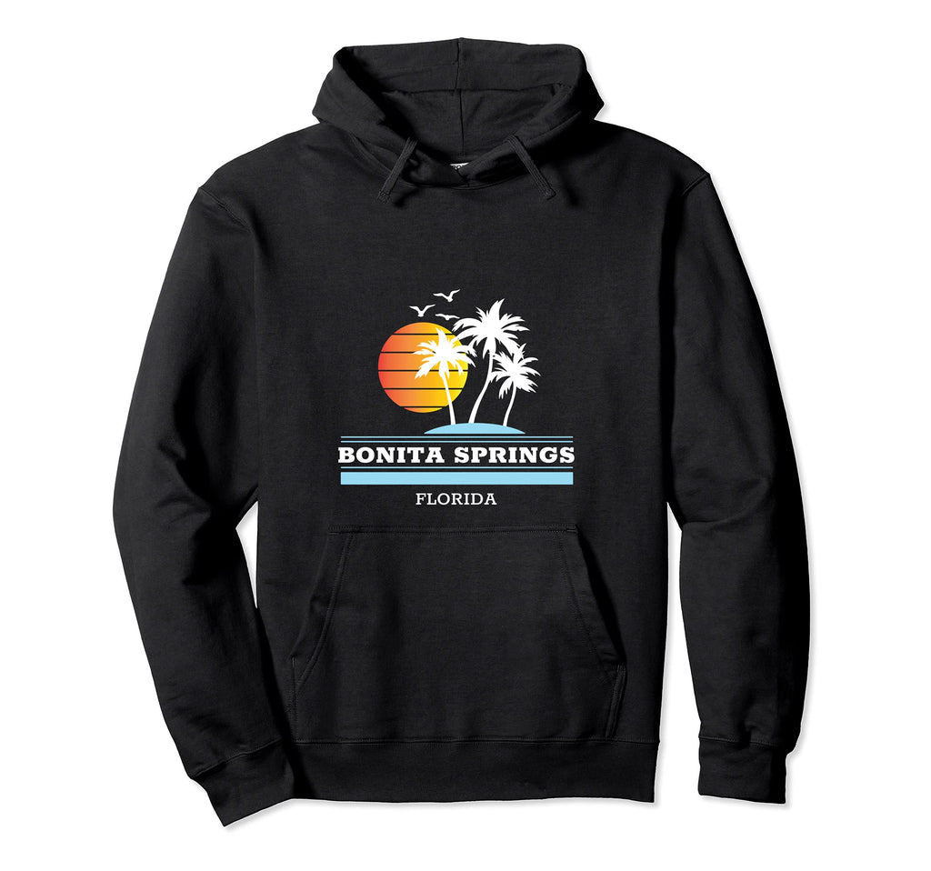Bonita Springs Florida Beach Palm Tree Hoodie - Unique Graphic for Adults - T-Shirt, Sweatshirt, Hoodie