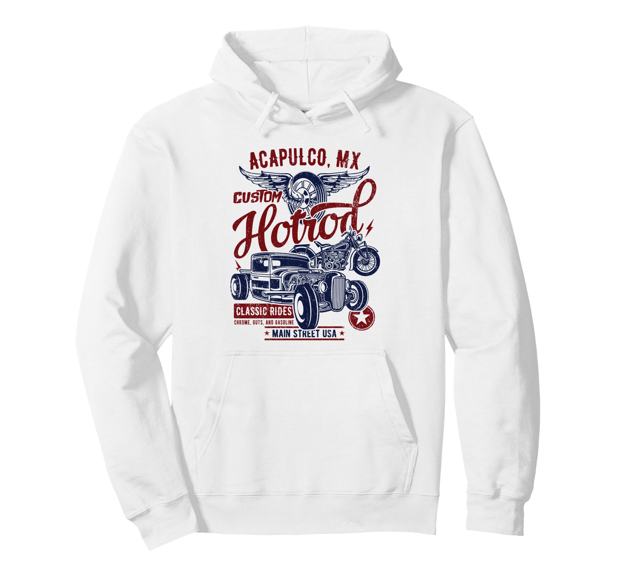 Acapulco Mexico Hotrod Car Motorcycle Hoodie - Casual Everyday Wear Unisex - T-Shirt, Sweatshirt, Hoodie