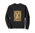 Art Nouveau Cat Feline Floral Sweatshirt - Minimalist Print Men Women - T-Shirt, Sweatshirt, Hoodie