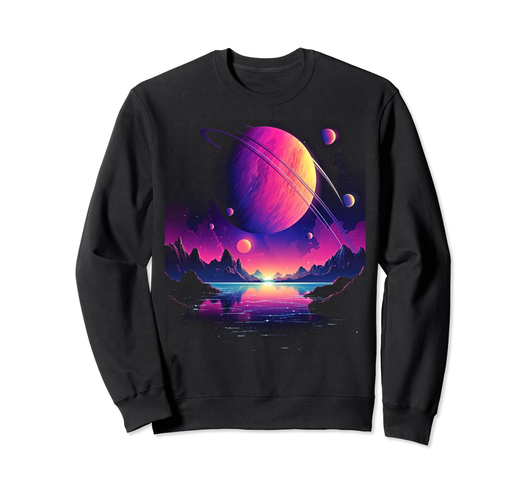 Vaporwave Solar System 80S Synthwave Sweatshirt - Trendy Graphic Unisex - T-Shirt, Sweatshirt, Hoodie