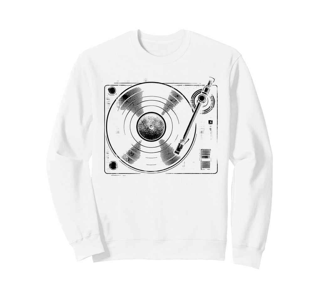 Turntable Audio Lp Vinyl Record Sweatshirt - Minimalist Print for Adults - T-Shirt, Sweatshirt, Hoodie