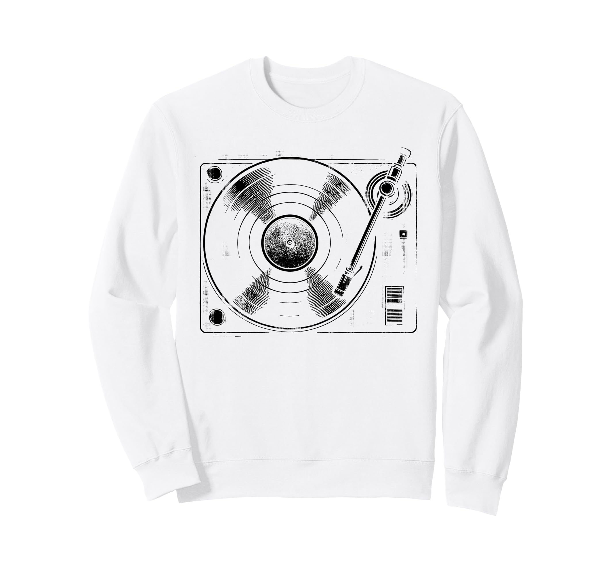 Turntable Audio Lp Vinyl Record Sweatshirt - Minimalist Print for Adults - T-Shirt, Sweatshirt, Hoodie