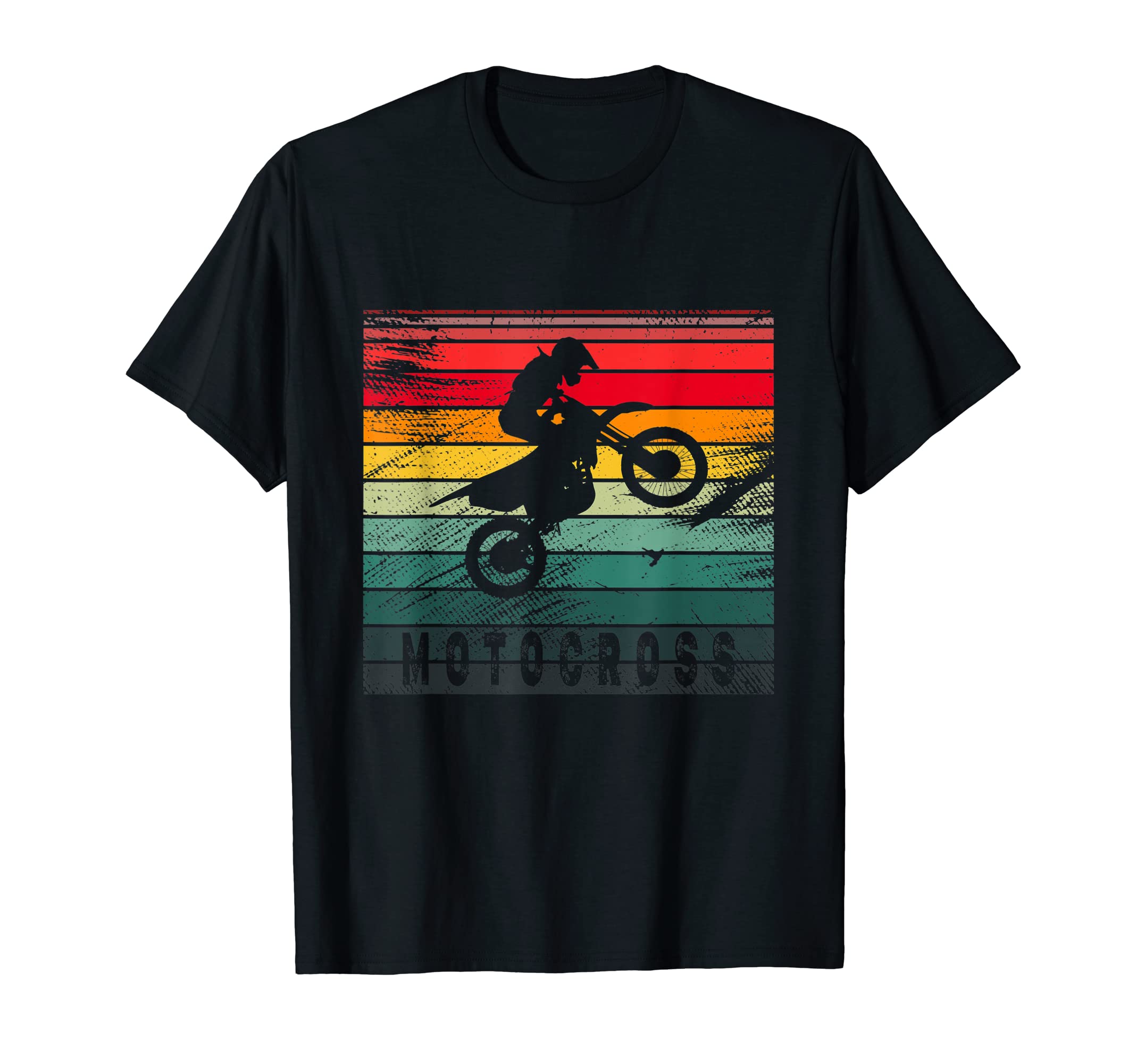 Motocross Dirt Bike Rider Rainbow T-Shirt - Trendy Graphic for Adults - T-Shirt, Sweatshirt, Hoodie