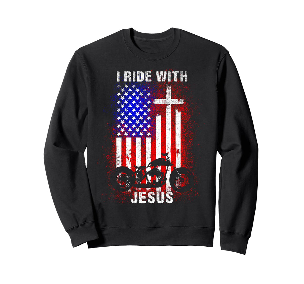 Motorcycle Gifting Ideas Usa Flag Sweatshirt - Unique Graphic Men Women - T-Shirt, Sweatshirt, Hoodie