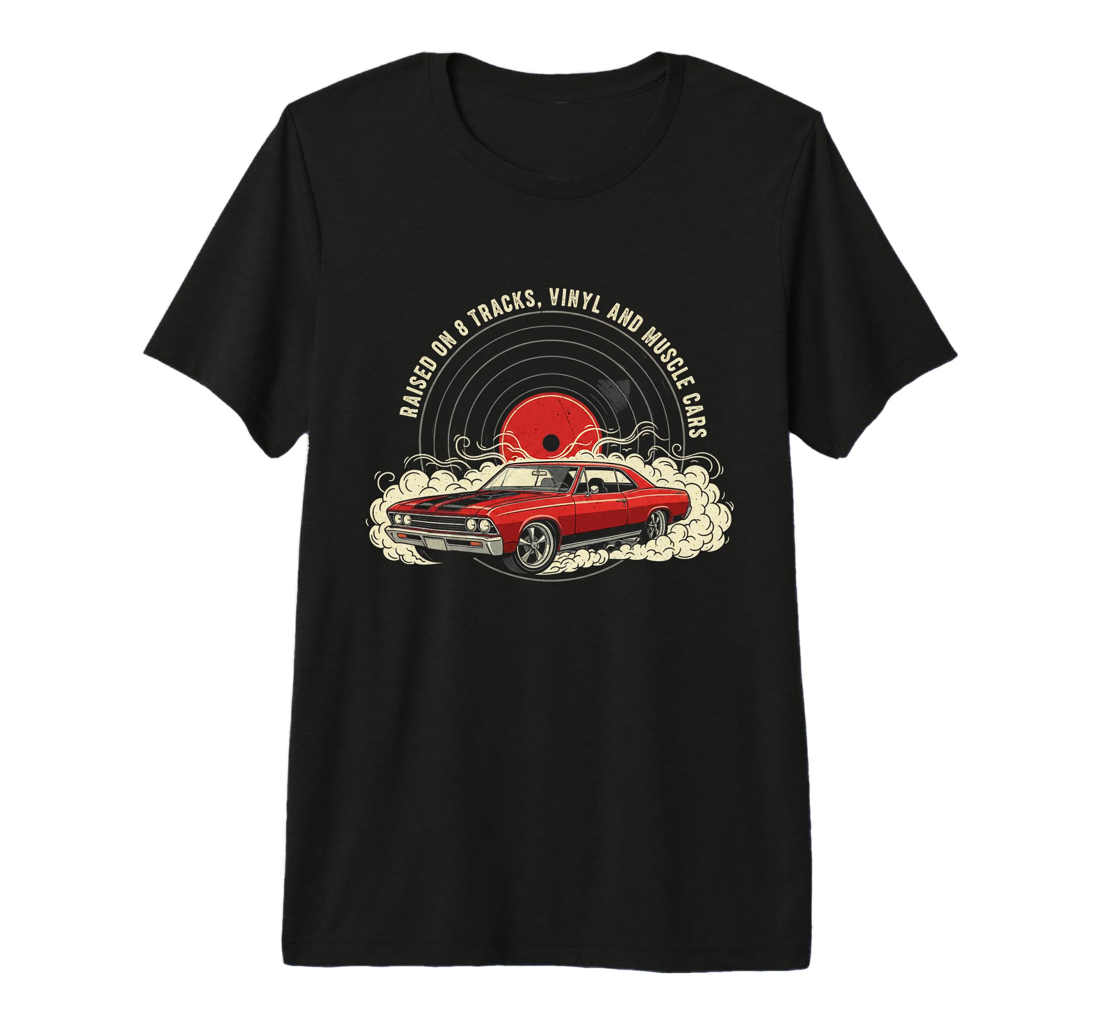 Raised Vinyl And V8S 67 Chevelle Lover T-Shirt - Aesthetic Graphic Unisex - T-Shirt, Sweatshirt, Hoodie