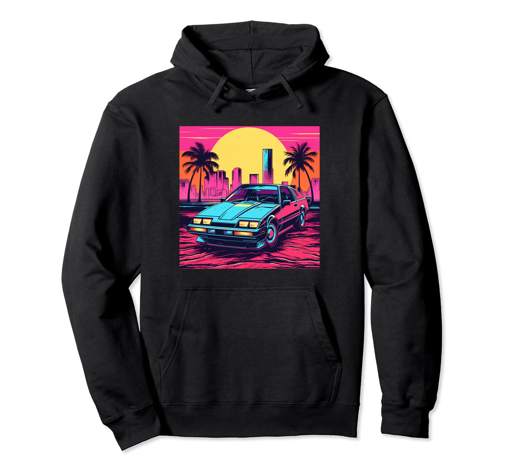 Retrowave Miami Synthwave 80S 90S Hoodie - Custom Art Print Men Women - T-Shirt, Sweatshirt, Hoodie